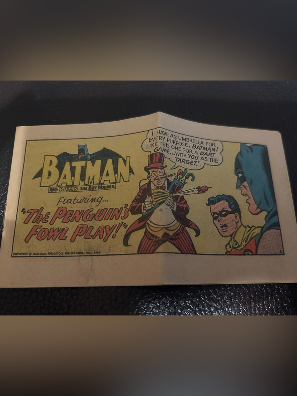 Rare 1966 mini comic book Batman & Robin featuring the penguins fowl play.